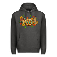 Charcoal Heather thankful pumpkins Premium Hoodie - MaliasSmallBusiness