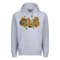 Heather Grey thankful pumpkins Premium Hoodie - MaliasSmallBusiness