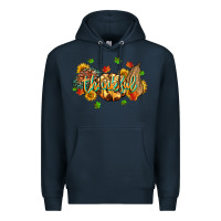 Navy thankful pumpkins Premium Hoodie - MaliasSmallBusiness