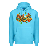 Ocean Blue thankful pumpkins Premium Hoodie - MaliasSmallBusiness