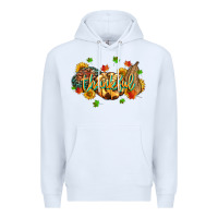 White thankful pumpkins Premium Hoodie - MaliasSmallBusiness