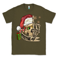 Army Green festive af christmas skull Classic Tee - FaDigitalArtStudio