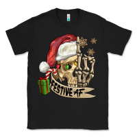 Black festive af christmas skull Classic Tee - FaDigitalArtStudio