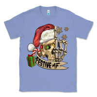 Colony Blue festive af christmas skull Classic Tee - FaDigitalArtStudio