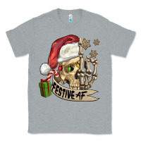 Heather Grey festive af christmas skull Classic Tee - FaDigitalArtStudio