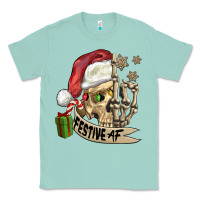 Seafoam festive af christmas skull Classic Tee - FaDigitalArtStudio