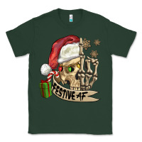 Sports Green festive af christmas skull Classic Tee - FaDigitalArtStudio