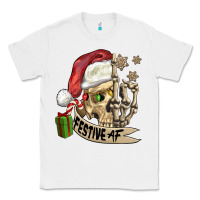 White festive af christmas skull Classic Tee - FaDigitalArtStudio