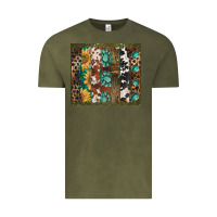 Vintage Olive western patterns brushstroke Vintage Tee - BarkalooDesign