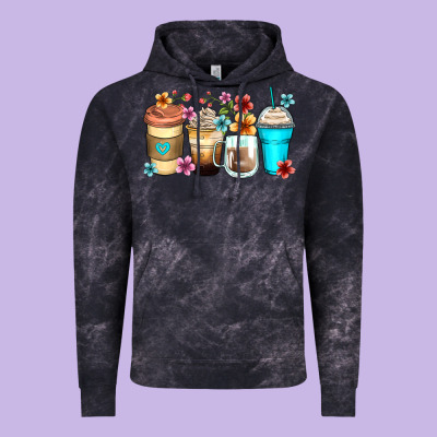 Flowers With Coffee Vintage Hoodie Designed By Zillion Design Studio