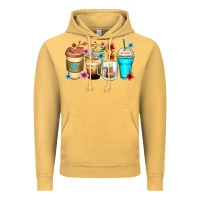 Vintage Mustard flowers with coffee Vintage Hoodie - Zillion Design Studio