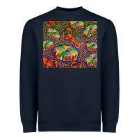Navy Mardi gras king cake and crawfish Heavyweight Sweatshirt - RanaPortraitStore