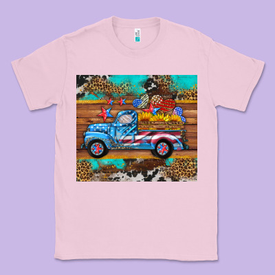 Western  American Truck Sunflowers  Mousepad Classic Tee Designed By Hra Design Shop