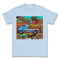 Dusty Blue western  american truck sunflowers  mousepad Classic Tee - HRA Design Shop