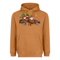 Meerkat Christmas Truck Elf Santa snowman reindeer Heavyweight Hoodie - NancyCooperArtShop