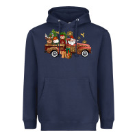 Christmas Truck Elf Santa Snowman Reindeer Heavyweight Hoodie | Teevron
