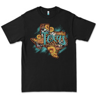 Black leopard cowhide sunflower texas map Premium Tee - Artiststas