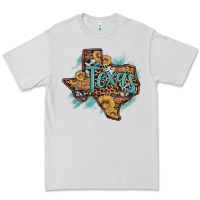 Dove Grey leopard cowhide sunflower texas map Premium Tee - Artiststas