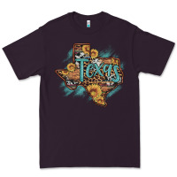Plum leopard cowhide sunflower texas map Premium Tee - Artiststas