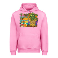 Fuchsia Pink hello summer pineapple Urban Hoodie - BarkalooDesign