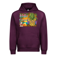 Mauve Wine hello summer pineapple Urban Hoodie - BarkalooDesign