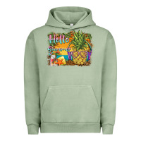 Pigment Oil Green hello summer pineapple Urban Hoodie - BarkalooDesign