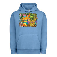 Pigment Pebble Blue hello summer pineapple Urban Hoodie - BarkalooDesign
