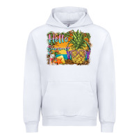 White hello summer pineapple Urban Hoodie - BarkalooDesign