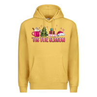 Antique Gold tis the season pink christmas Premium Hoodie - MaliasSmallBusiness
