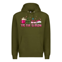 Army Green tis the season pink christmas Premium Hoodie - MaliasSmallBusiness