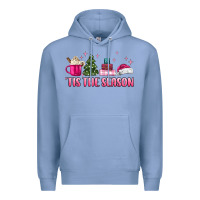 Colony Blue tis the season pink christmas Premium Hoodie - MaliasSmallBusiness