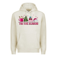 Oatmeal Heather tis the season pink christmas Premium Hoodie - MaliasSmallBusiness