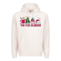 Pale Pink tis the season pink christmas Premium Hoodie - MaliasSmallBusiness