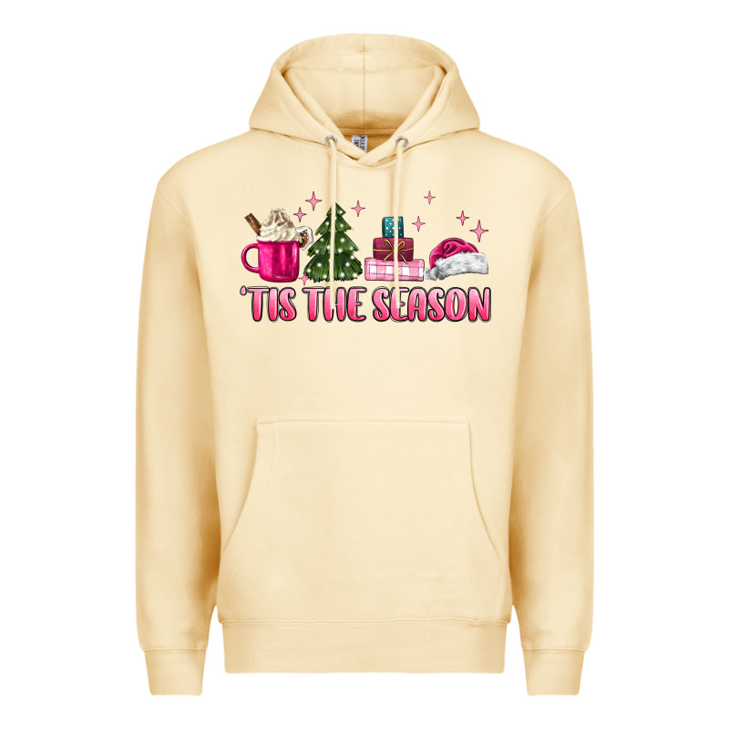 Tis The Season Pink Christmas Premium Hoodie by MaliasSmallBusiness | Teevron