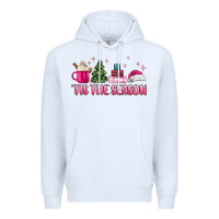 White tis the season pink christmas Premium Hoodie - MaliasSmallBusiness