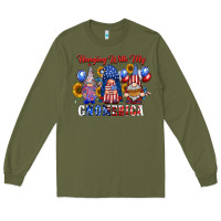 Army Green hangin with my gnomerica Long Sleeve Tee - RacoonDesign