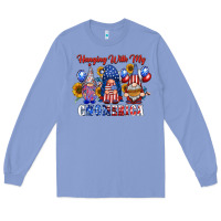 Colony Blue hangin with my gnomerica Long Sleeve Tee - RacoonDesign