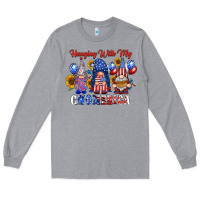 Heather Grey hangin with my gnomerica Long Sleeve Tee - RacoonDesign