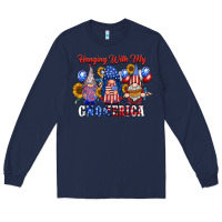 Navy hangin with my gnomerica Long Sleeve Tee - RacoonDesign