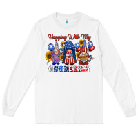 White hangin with my gnomerica Long Sleeve Tee - RacoonDesign
