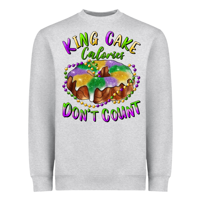 Mardi Gras King Cake Calories Don't Count Heavyweight Sweatshirt by RanaPortraitStore | Teevron