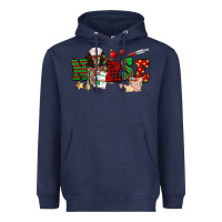 Navy Christmas Nurse Heavyweight Hoodie - NancyCooperArtShop