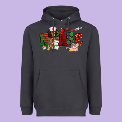 Christmas Nurse Heavyweight Hoodie Designed By Nancycooperartshop
