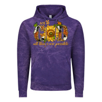Cloud Purple With god all things are possible with sunflower Vintage Hoodie - texasbilliewilder