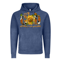 Vintage Denim With god all things are possible with sunflower Vintage Hoodie - texasbilliewilder