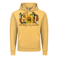 Vintage Mustard With god all things are possible with sunflower Vintage Hoodie - texasbilliewilder