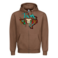 Chestnut bullskull texas map Zipper Hoodie - JahusDesignShop