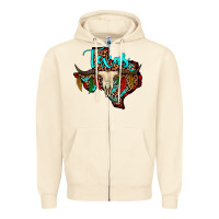 Sandshell bullskull texas map Zipper Hoodie - JahusDesignShop