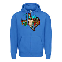 True Royal bullskull texas map Zipper Hoodie - JahusDesignShop