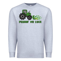 Heather Grey pushin' my luck Premium Sweatshirt - MaliasSmallBusiness